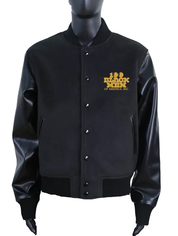 100 Black Men Heritage Leather Jacket - Gold