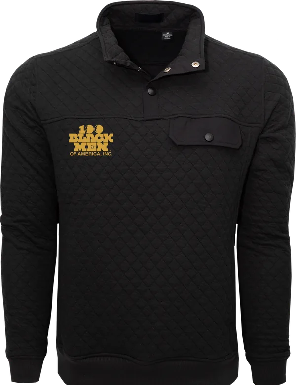 100 Black Men Executive Pullover — Black with Gold Logo