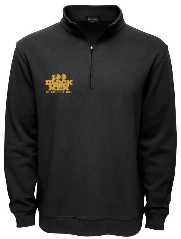 100 Black Men Leadership Quarter Zip — Black with Gold Logo